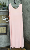 State Of Day Womens Ribbed Tank Nightgown 100185795MS Satin Pink L