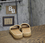 Steve Madden Womens Boardwalk Slide Sandal BOAR02S1 Natural Raffia Brown 7M