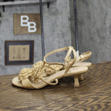 A New Day Womens Esme Floral Crochet Kitten Heels 92979007 Tan Brown 10M