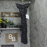 B Darlin Juniors Glitter-Knit Off-the-Shoulder Dress U09AN20E Black / Silver XS