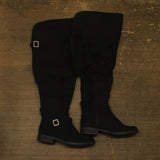 Sun + Stone Anyaa Faux Suede Over-the-Knee Boots Wide Calf Black 8.5M-WC