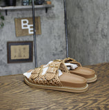 Universal Thread Womens Collin Double Buckle Footbed Sandals Tan Brown 7M