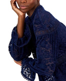 Tahari Asl Womens Lace Mock-Neck Shift Dress 2AM194-T2 Navy Blue 6