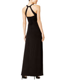 Speechless Juniors Embellished Ruched Cutout Gown Black 7