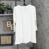 Isaac Mizrahi Live! Womens Pima Cotton Tunic w/  Side Slits Cream Off White XL