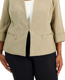 Kasper Womens Plus Size Zippered-Pocket Blazer 10841619