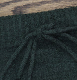 Universal Thread Drawsting Elastic Waist Knit Sweater Pencil Skirt Dark Green M