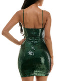 City Studios Juniors Sequin Rosette-Front Dress 8461WY6AT3 Hunter Green 9/10