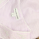 Miss Elaine Seersucker Womens Nightgown Pockets Zipper Lilac / White Check S