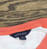 Lands' End Vintage Floral Polo Shirt Short Sleeve Pink Multi 16W-18W