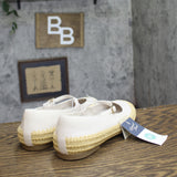 Universal Thread Jute Elastic Strap Mary Jane Ballet Flats White / Brown 9.5M