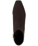 INC International Concepts Side Zip Low Heel Ankle Booties Truffle Brown 5M