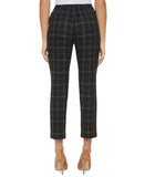 Tommy Hilfiger Plaid Mid Rise Straight Leg Trousers Midnight Blue / Multi 8