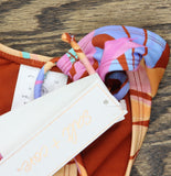 Salt + Cove Juniors Printed Side-Tie Bikini Swim Bottom Multi Brown Orange XS