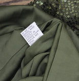 Ieena For Mac Duggal Long Sleeve Evening Gown with Ruched Waist Green 10
