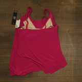 Magicsuit Womens Winnie Cowl Neck Underwire Tankini Swim Top Ruby Pink 12