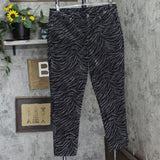 Dg2 by Diane Gilman Womens Straight Leg Velvet Animal Jeans Black Tiger 14