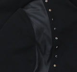 DKNY Womens Studded Short Sleeve Leather Detail Flare Sheath Dress Black 14