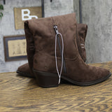 Universal Thread Patsy Tall Fringe Western Boots Cowgirl Chocolate Brown 6.5M`