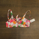 Bar III Womens Bermuda Babe Lace-up Bikini Swim Top MBBU25145 White Multi M