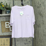 Roudelain Womens Round-Neck Dolman-Sleeve Pajama Sleep Shirt Lavender Fog L