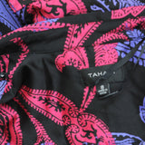 Tahari ASL Womens Printed Tie Front Faux-Wrap Dress DEM643-T4 Black Cobalt 8