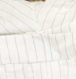 Calvin Klein Womens Pinstriped Pleated Linen Blend Lined Pants White / Khaki 16