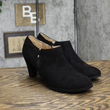 Journee Collection Womens Sanzi Faux Suede Booties SANZI Black 8.5M