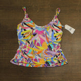 Bleu By Rod Beattie Top with Adjustable Straps and Underwire Blue Multi 16W