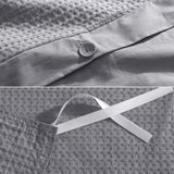 Vera Wang Waffle Pique Duvet Cover Set Cotton 3-Piece Pewter Gray King