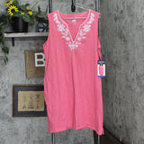 Lands' End Womens Sleeveless Embroidered Dress 1795589 Pink L