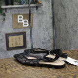 A New Day London Lace Slingback Bow Flats 94303527 Black 9M