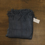 Battilo Home Fringe Tassels Throw Blanket Acrylic Navy Blue 50 in. x 60 in.