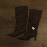 A New Day Justice Faux Suede Mid-Calf Boots with Cone Heel 94568890 Brown 8.5M
