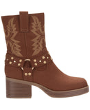 Sun + Stone Womens Norahh Moto Midshaft Booties Russet Microsuede Brown 8M