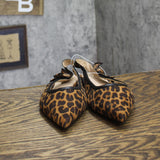 A New Day London Lace Slingback Bow Flats 94303556 Cheetah Brown Multi 7.5M