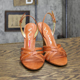 Nina Womens Vintage Marci Snake Print High Heel Wedges Ginger Orange 6M