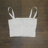 Danielle Bernstein Womens Cropped Sleeveless Blouse Shirt Top Cloud White 2
