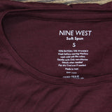 Nine West Womens Long Sleeve Soft Spun T-Shirt Tee 16608718c4513a Maroon Red S