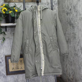 Universal Thread Drawstring Hood Full Zip Snap-Close Parka Jacket Olive Green XS