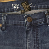 DG2 by Diane Gilman Womens Embellished Fringe-Hem Cropped Jean Dark Blue 12