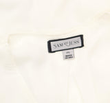 Sam & Jess Womens Woven Petite Puff-Sleeve Top New Ivory Off White PL