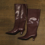 Alfani Padded Pointed Toe Kitten Heel Zip-Up Dress Boots Bordeaux Red 7M
