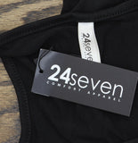 24seven Comfort Apparel Womens Racerback Knit Maxi Dress Black M