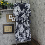 Tommy Hilfiger Chiffon Fit & Flare Dress Sky Captain Blue / Ivory 14