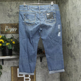 Silver Jeans Co. Suki Mid Rise Curvy Fit Capri Jeans Indigo Blue 20W