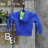 Nike Kids Boys Full Zip Hooded Sweatshirt Jacket Royal Blue / Green 4T