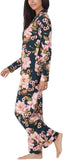 Room Service Womens 2-Piece Shawl Collar Pajama Set 1730042 Pink/Black Floral S