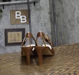 Michael Michael Kors Crocodile Print Darrington Sling Pumps Chestnut Brown 10M