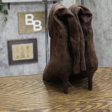A New Day Justice Faux Suede Mid-Calf Boots with Cone Heel 94568893 Brown 9M